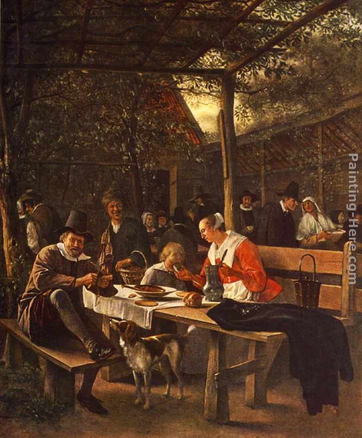 The Picnic painting - Jan Steen The Picnic art painting